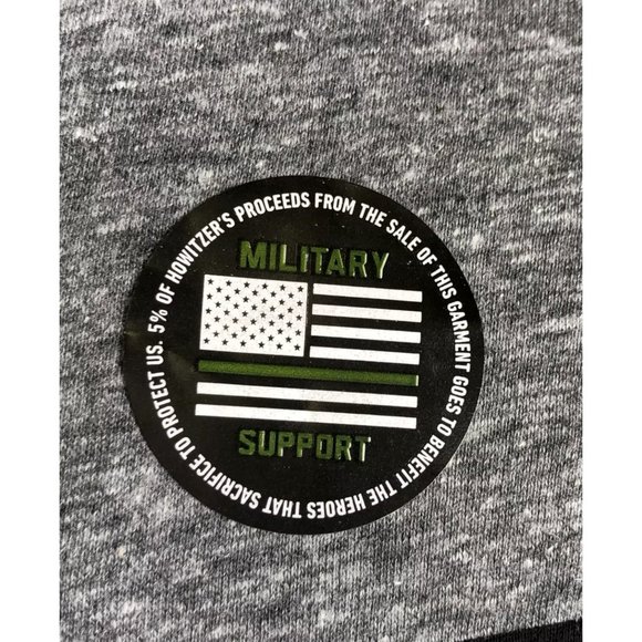 Howitzer Style Men's T-Shirt BOLD FLAG Gray Milita - Picture 6 of 11